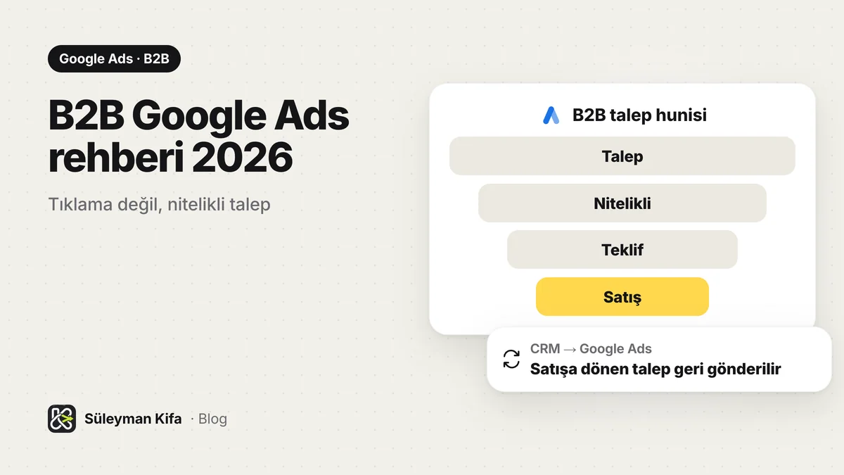 B2B Google Ads Rehberi 2026: Nitelikli Talep Nasıl Toplanır?