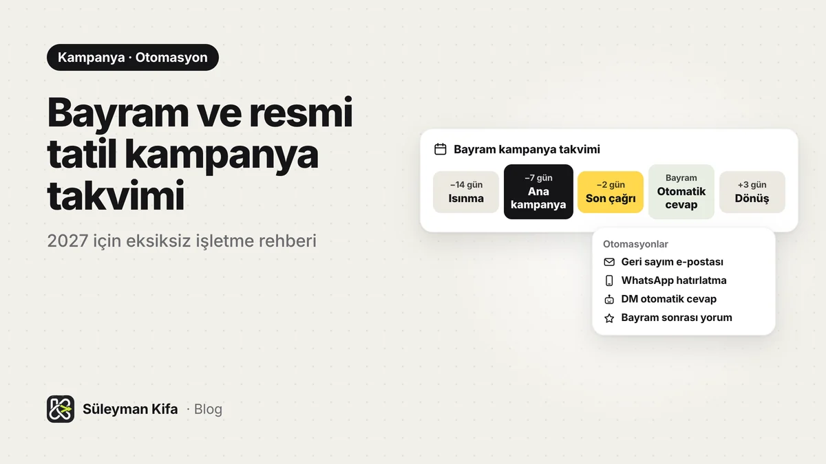 Bayram ve Resmi Tatil Kampanya Takvimi 2027: İşletmeler İçin Eksiksiz Rehber